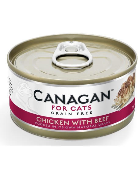 LATA DE POLLO CON TERNERA PARA GATOS CANAGAN - 75 GR