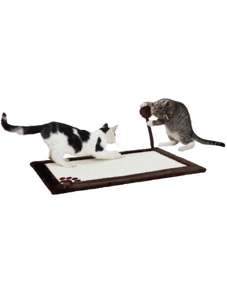 ALFOMBRILLA RASCADORA POMPÓN TRIXIE - MARRÓN OSCURO