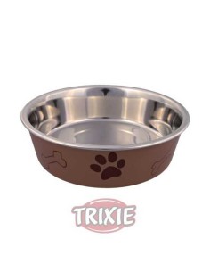 COMEDERO ACERO INOX RECUBIERTO PLÁSTICO TRIXIE 2