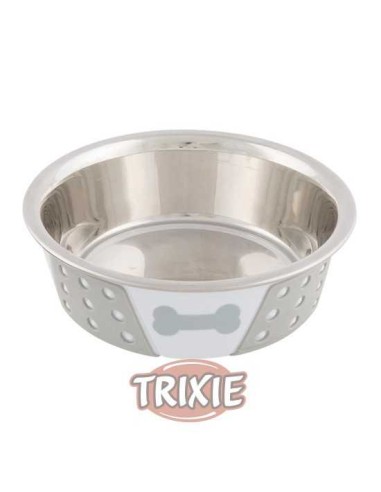 COMEDERO ACERO INOX SILICONA TRIXIE - BLANCO /...