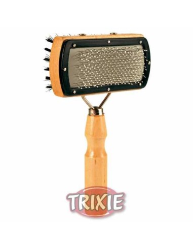 CARDA BLANDA DOBLE CARA MANGO MADERA TRIXIE -...