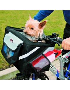 CESTA BICICLETAS FRONTAL TRIXIE - NEGRO / GRIS