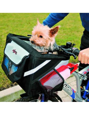 CESTA BICICLETAS FRONTAL TRIXIE - NEGRO / GRIS