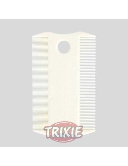 PEINE QUITAPARÁSITOS DE PLÁSTICO DOBLE CARA TRIXIE - 9 CM