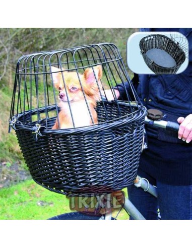 CESTA BICICLETAS MIMBRE OSCURO CON REJILLA...