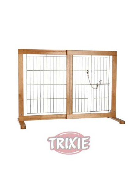 BARRERA EXTENSIBLE DE MADERA CON PUERTA TRIXIE - 61-103 X 75 X 40 CM