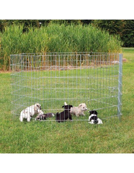 CERRAMIENTO CACHORROS GALVANIZ TRIXIE - 8 PANELES (61 X 91 CM)