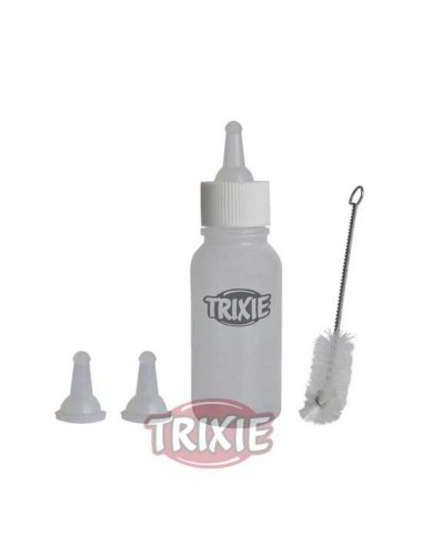 MINI BIBERÓN CACHORROS CON CEPILLO TRIXIE - 57 ML