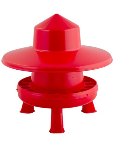 TOLVA PLASTICO ROJA PARA AVES CON PATAS Y TAPA...