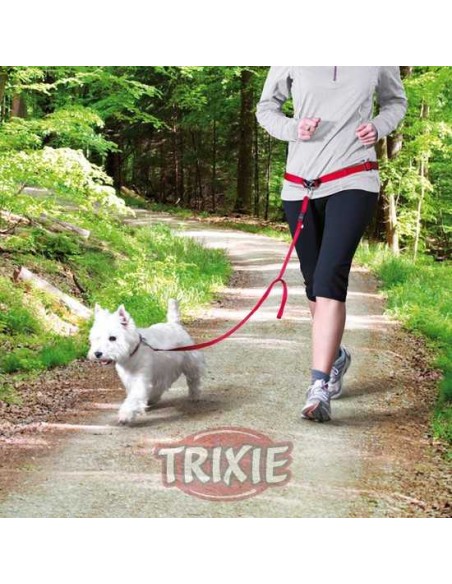 CINTURÓN CANICROSS MANOS LIBRES TRIXIE - ROJO