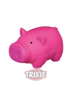 CERDO DE LÁTEX CON SONIDO ORIGINAL TRIXIE - 11 CM