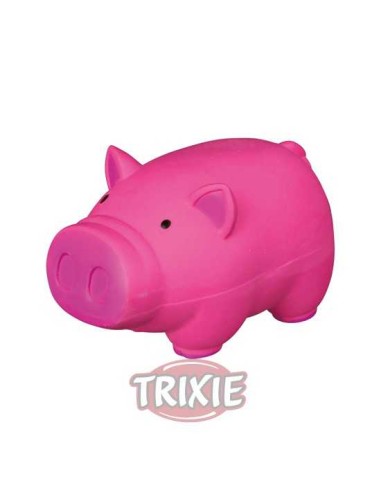 CERDO DE LÁTEX CON SONIDO ORIGINAL TRIXIE - 11 CM