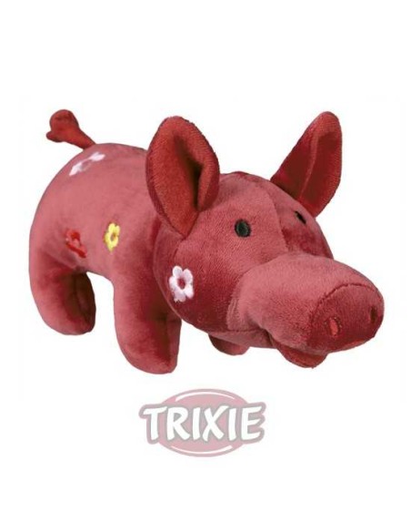 CERDO FLOREADO PELUCHE CON SONIDO TRIXIE - 21 CM