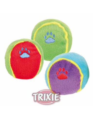 PELOTA TENIS PELUCHE CON SONIDO TRIXIE - Ø6 CM