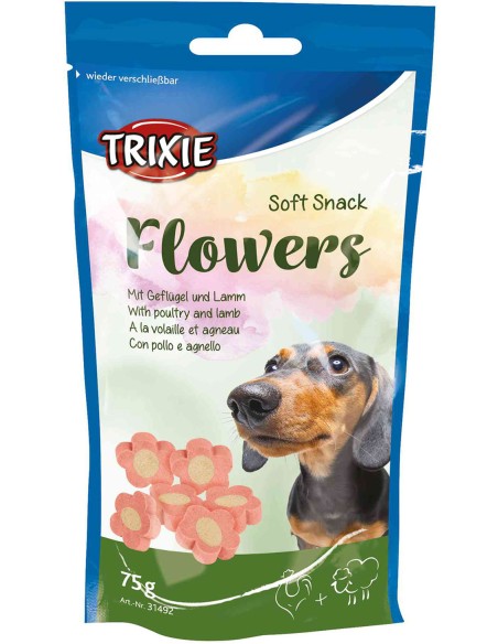 SOFT SNACK FLOWERS CORDERO Y POLLO TRIXIE - 75 GR