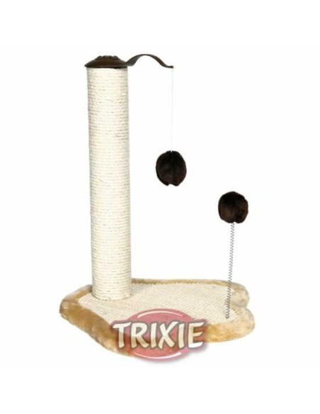 HUELLA RASCADORA CON POSTE TRIXIE - BEIGE / MARRÓN