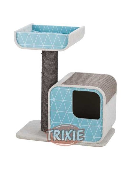 POSTE RASCADOR ALONDRA TRIXIE - GRIS / AGUAMARINA
