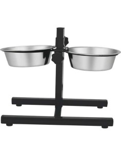 COMEDERO / BEBEDERO DOBLE CON SOPORTE REGULABLE COPELE