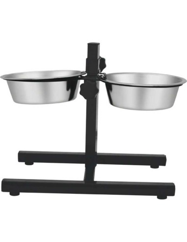 COMEDERO / BEBEDERO DOBLE CON SOPORTE REGULABLE...