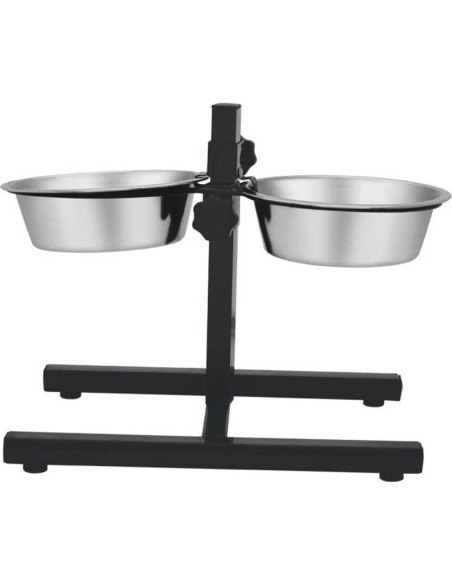 COMEDERO / BEBEDERO DOBLE CON SOPORTE REGULABLE COPELE