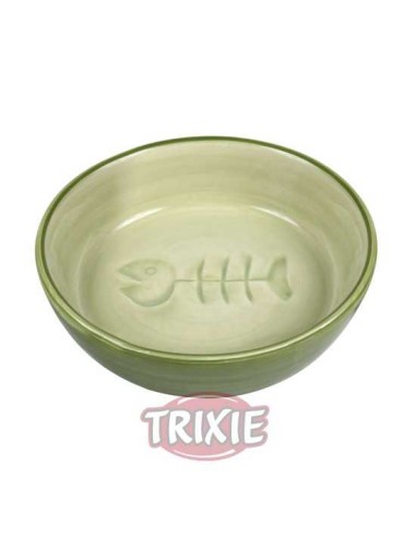 COMEDERO CERÁMICO GATOS RASPA TRIXIE - Ø13 CM /...