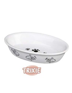COMEDERO GATO CERÁMICO OVALADO TRIXIE - 15 X 10 CM / 200 ML