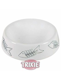 COMEDERO CERÁMICO GATOS RASPAS TRIXIE - Ø15 CM / 200 ML