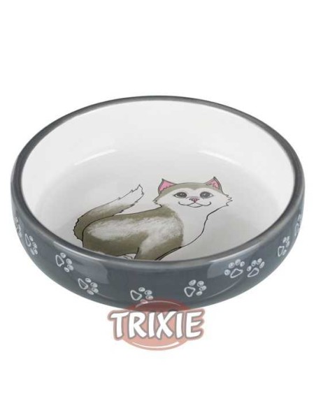 COMEDERO CERÁMICO GATOS HOCICO CORTO TRIXIE - Ø15 CM / 300 ML