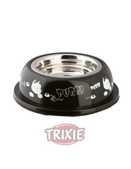 COMEDERO ACERO INOX RESISTENTE PURR! TRIXIE - Ø12 CM / 250 ML