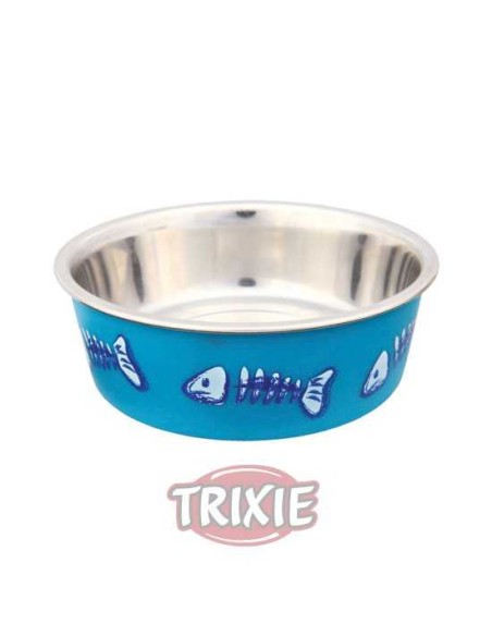 COMEDERO ACERO INOX RESISTENTE TRIXIE - Ø12 CM / 300 ML