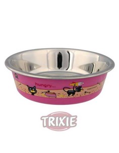 COMEDERO ACERO INOX GATO CUBIERTO PLÁSTICO TRIXIE - Ø12... 2