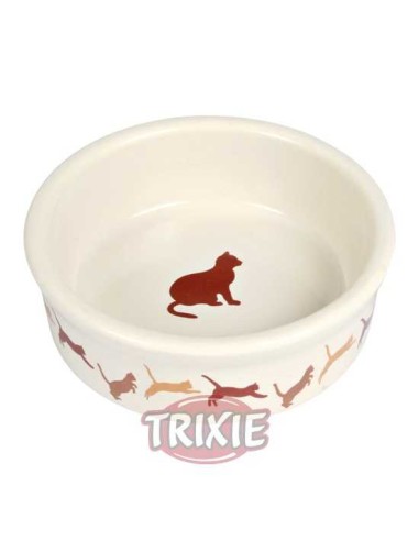 COMEDERO CERÁMICO GATOS TRIXIE - Ø11 CM / 250 ML