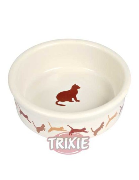 COMEDERO CERÁMICO GATOS TRIXIE - Ø11 CM / 250 ML