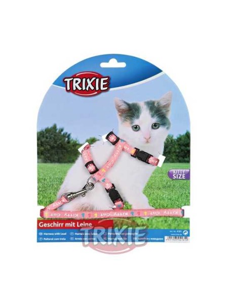 SET ARNÉS Y CORREA PARA GATITOS KITTY CATS TRIXIE - 21-33 CM / 1,20 M