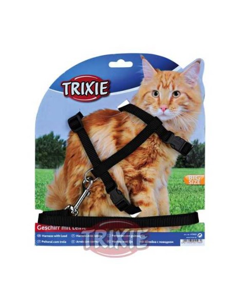 SET ARNES Y CORREA GATOS XL TRIXIE - 22-36 CM / 1,20 M