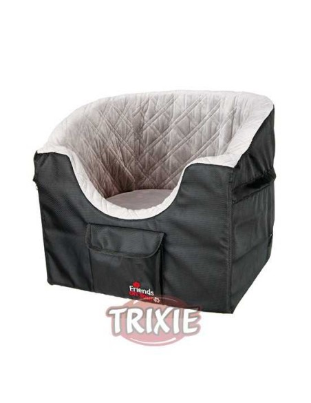 ASIENTO PARA COCHE PARA PERROS TRIXIE - GRIS-NEGRO