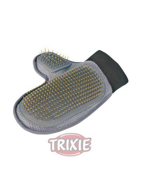 GUANTE CUIDADO PELAJE CERDAS METÁLICAS TRIXIE - 18 X 24 CM