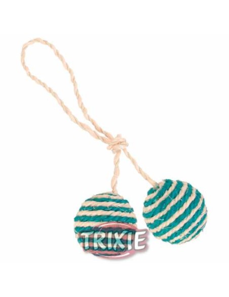 PELOTAS CUERDA SISAL CON CATNIP TRIXIE - Ø4 CM