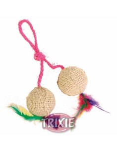 PELOTAS YUTE RELLENAS CATNIP CON CUERDA TRIXIE - Ø4,5 CM