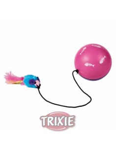 PELOTA CON MOTOR Y RATÓN CUERDA / PLUMA TRIXIE - Ø9 CM