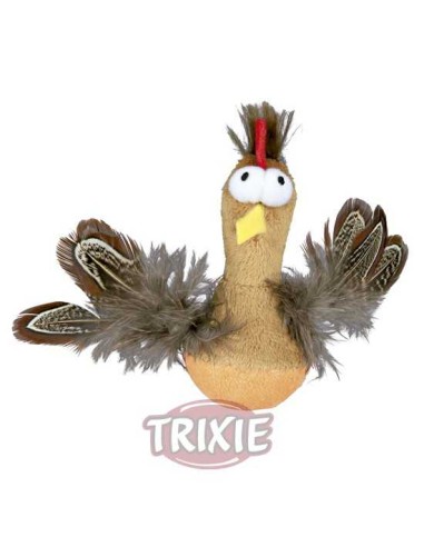 POLLO ROLY POLY PLUMAS Y SONIDO TRIXIE - 10 CM