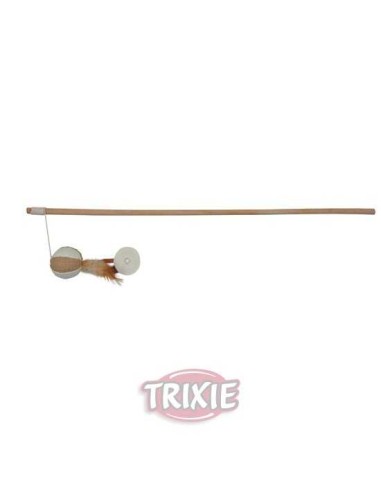 VARITA JUEGO MADERA PELOTA Y PLUMAS TRIXIE - 50 CM
