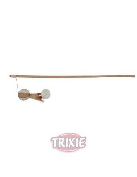 VARITA JUEGO MADERA PELOTA Y PLUMAS TRIXIE - 50 CM