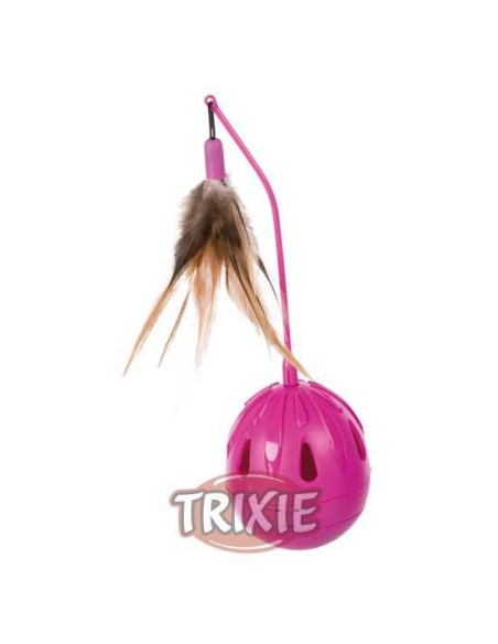 HUEVO POP UP CON PLUMAS DE PLÁSTICO TRIXIE - FUCSIA