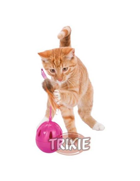 HUEVO POP UP CON PLUMAS DE PLÁSTICO TRIXIE - FUCSIA