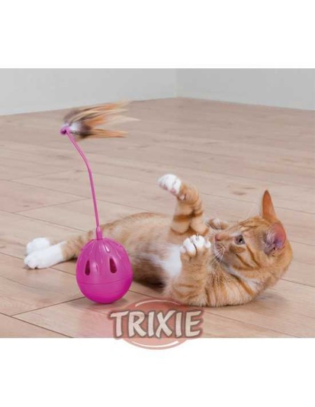 HUEVO POP UP CON PLUMAS DE PLÁSTICO TRIXIE - FUCSIA