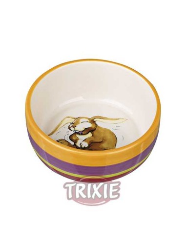 COMEDERO CERÁMICO CONEJO RIENDO TRIXIE - Ø11 CM...