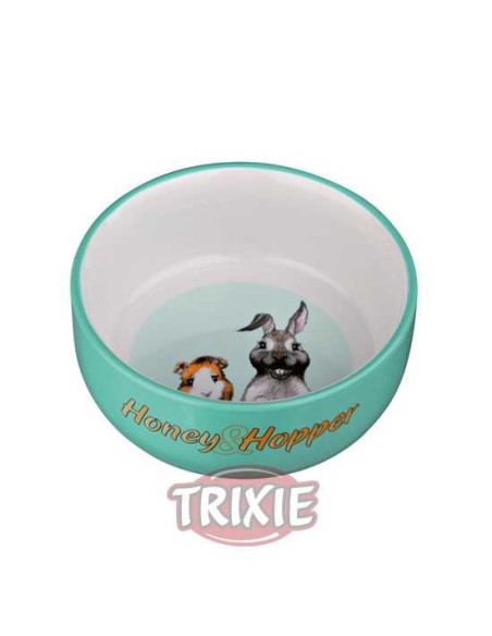 COMEDERO CERÁMICO HONEY & HOPPER TRIXIE - Ø11 CM / 250 ML