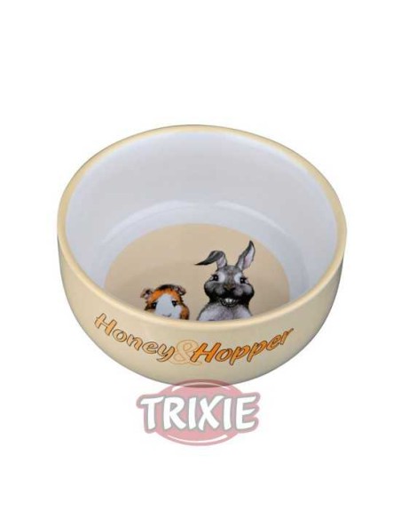 COMEDERO CERÁMICO HONEY & HOPPER TRIXIE - Ø11 CM / 250 ML