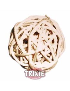 PELOTA MIMBRE CON CASCABEL TRIXIE - Ø4 CM